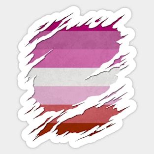 Pink Lesbian Ripped Reveal Sticker